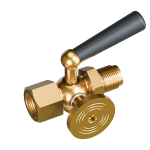 Kohout tlakoměrový zkušební nátrubkový s přírubou, čep a nátrubek