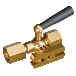 Kohout tlakoměrový s přírubou H, nátrubkem a převlečnou maticí