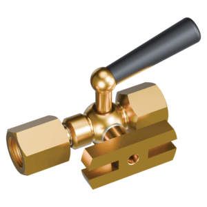 Kohout tlakoměrový s nátrubkem, přírubou a převlečnou maticí