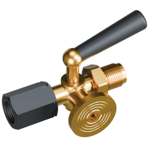 Kohout tlakoměrový zkušební s přírubou, čep a nátrubková přípojka